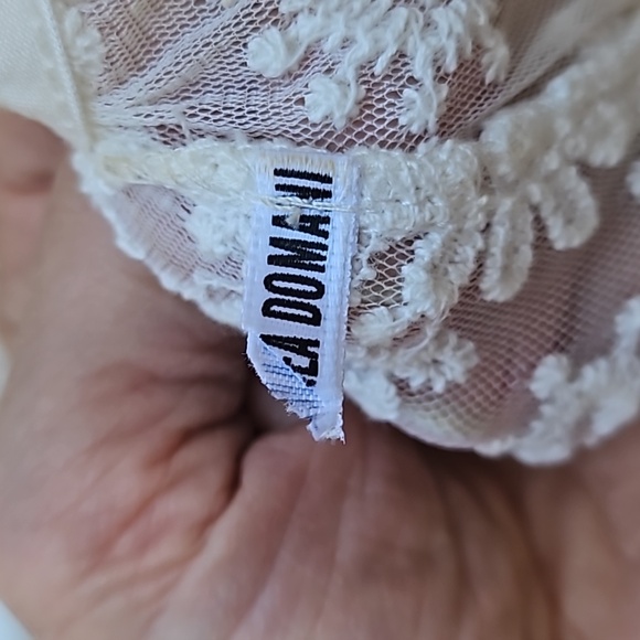 Linea Domani nylon ivory lace long sleeves blouse size Small - Picture 10 of 11